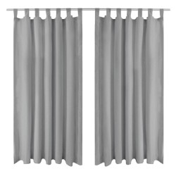 Rideau occultant avec boucles 2 pcs 140 x 245 cm Gris 