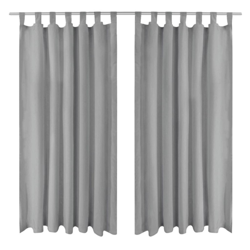 Rideau occultant avec boucles 2 pcs 140 x 245 cm Gris 