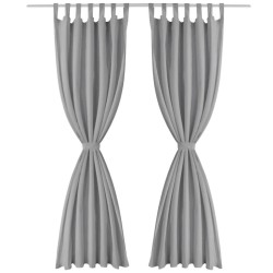Rideau occultant avec boucles 2 pcs 140 x 245 cm Gris 