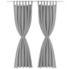 Rideau occultant avec boucles 2 pcs 140 x 245 cm Gris 