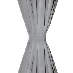 Rideau occultant avec boucles 2 pcs 140 x 245 cm Gris 