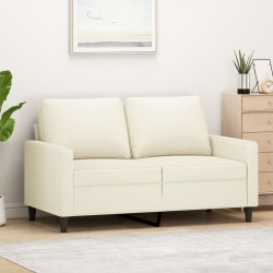 Canapé à 2 places Crème 120 cm Velours 