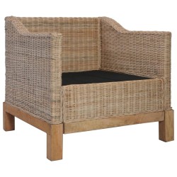 Fauteuil avec coussins Rotin naturel 
