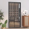 Porte intérieure 102,5x201,5 cm Noir Verre ESG et aluminium 