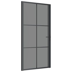 Porte intérieure 102,5x201,5 cm Noir Verre ESG et aluminium 