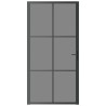 Porte intérieure 102,5x201,5 cm Noir Verre ESG et aluminium 