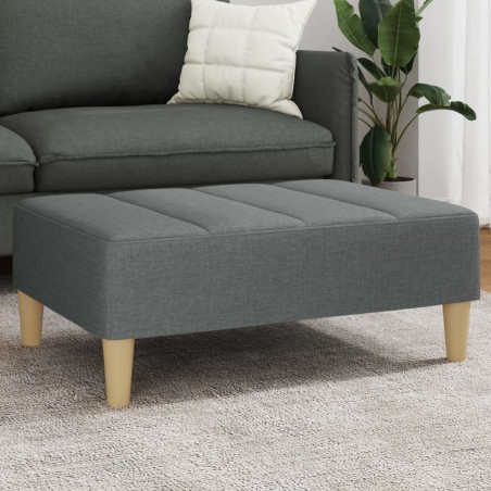 Repose-pied gris foncé 77x55x31 cm tissu 