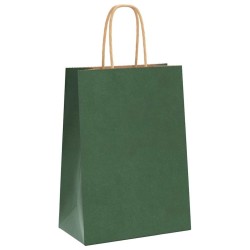 Sacs en papier 250 pcs avec poignées vert 15x8x21 cm 