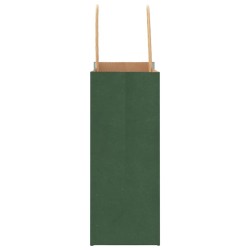 Sacs en papier 250 pcs avec poignées vert 15x8x21 cm 