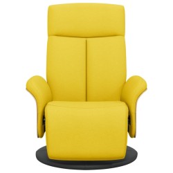 Fauteuil inclinable avec repose-pieds jaune clair tissu 