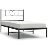 Cadre de lit métal sans matelas avec tête de lit noir 107x203cm 