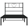 Cadre de lit métal sans matelas avec tête de lit noir 107x203cm 