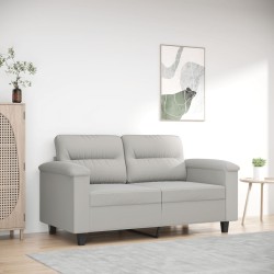 Canapé à 2 places Gris clair 120 cm Tissu microfibre 