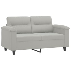 Canapé à 2 places Gris clair 120 cm Tissu microfibre 