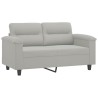 Canapé à 2 places Gris clair 120 cm Tissu microfibre 