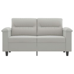 Canapé à 2 places Gris clair 120 cm Tissu microfibre 
