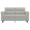 Canapé à 2 places Gris clair 120 cm Tissu microfibre 