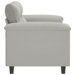 Canapé à 2 places Gris clair 120 cm Tissu microfibre 