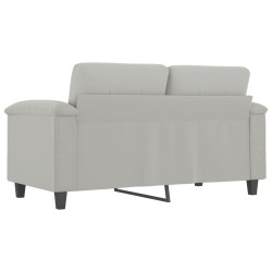 Canapé à 2 places Gris clair 120 cm Tissu microfibre 