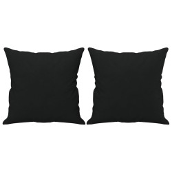 Canapé 2 places avec oreillers noir 120 cm tissu microfibre 