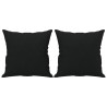 Canapé 2 places avec oreillers noir 120 cm tissu microfibre 