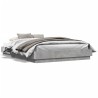 Cadre de lit avec LED sans matelas gris béton 160x200 cm 