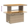 Ensemble à manger de jardin et coussins 2 pcs beige poly rotin 