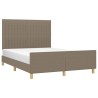Cadre de lit sans matelas taupe 140x190 cm tissu 