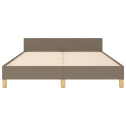 Cadre de lit sans matelas taupe 140x190 cm tissu 