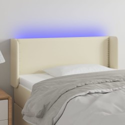Tête de lit à LED Crème 103x16x78/88 cm Similicuir 