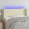 Tête de lit à LED Crème 103x16x78/88 cm Similicuir 