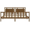 Cadre de lit sans matelas marron miel 200x200cm bois pin massif 