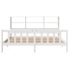Lit bibliothèque sans matelas blanc 200x200 cm bois pin massif 