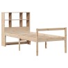 Lit bibliothèque sans matelas 90x200 cm bois de pin massif 