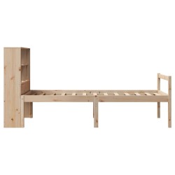 Lit bibliothèque sans matelas 90x200 cm bois de pin massif 