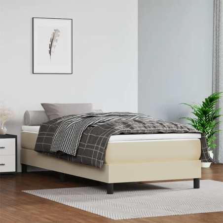 Cadre de lit sans matelas crème 90x200 cm similicuir 