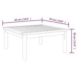 Table de salon de jardin 63x63x30 cm Bois solide d'acacia 