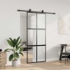 Porte coulissante avec kit de quincaillerie noir 90x205 cm 
