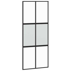 Porte coulissante avec kit de quincaillerie noir 90x205 cm 