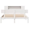 Lit bibliothèque sans matelas blanc 120x200 cm bois pin massif 