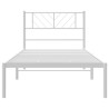 Cadre de lit métal sans matelas et tête de lit blanc 107x203 cm 