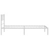 Cadre de lit métal sans matelas et tête de lit blanc 107x203 cm 