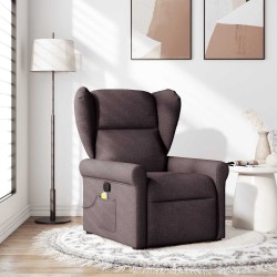 Fauteuil de massage inclinable Marron foncé Tissu 