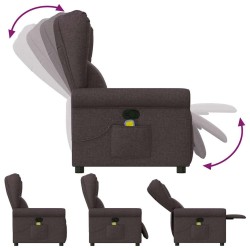 Fauteuil de massage inclinable Marron foncé Tissu 