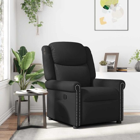 Fauteuil inclinable Noir brillant Similicuir 