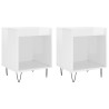 Tables de chevet 2 pcs blanc brillant 40x35x50 cm 