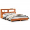 Cadre de lit sans matelas cire marron 120x190cm bois pin massif 