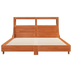 Cadre de lit sans matelas cire marron 120x190cm bois pin massif 