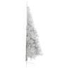 Demi sapin de Noël artificiel avec support argenté 210 cm PET 