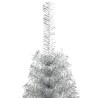 Demi sapin de Noël artificiel avec support argenté 210 cm PET 